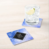 青エレガント色サファイア結婚65周年 スクエアペーパーコースター (インサイチュ)