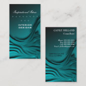 青エレガント色ゼブラ印刷名刺 名刺 (正面/裏面)