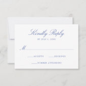 青エレガント色チノイビクトリアンセリ結婚フローラ 出欠カード (正面)