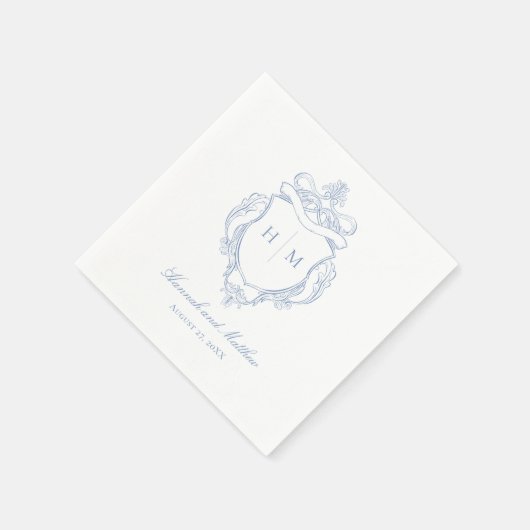 青エレガント色チノワセリーのバードク結婚スト スタンダードカクテルナプキン (角)