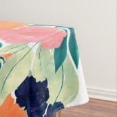 青エレガント色ピンクのオレンジ色の花水色フローラ テーブルクロス (インサイチュ)