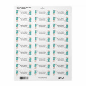 青エレガント色ピンクベージュ水彩花 ラベル (フルシート)