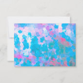 青エレガント色ピンク円結婚水色 セーブザデート (裏面)