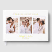 青エレガント色フォトコラージュ結婚ズ ゲストブック (正面)