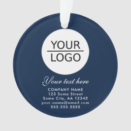 青エレガント色ロゴの追加カスタム文字プロモーション オーナメント