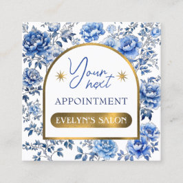 青エレガント色花アポイントメントカード スクエア名刺