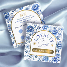 青エレガント色花ロイヤリティカード