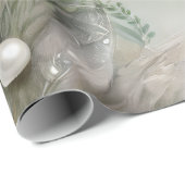 青エレガント色、灰色、真珠色の渦巻き ラッピングペーパー (ロールコーナー)