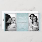 青エレガント色「Joyeux Noel」の写真カード シーズンカード (正面/裏面)