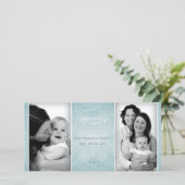 青エレガント色「Joyeux Noel」の写真カード シーズンカード (スタンド正面)