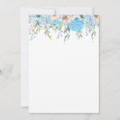 青エレガント花あじさい結婚の 招待状 (裏面)