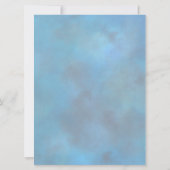 青エレガント花おめでとうの結婚カード (裏面)