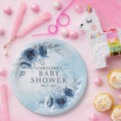 青エレガント花ボーイベビーシャワー ペーパープレート (パーティー)