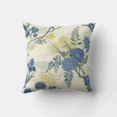 青エレガント花枕ヴィンテージフローラ クッション (裏面)