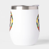 青エレガント花柄セラミック (左面)