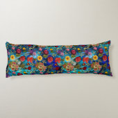 青エレガント花柄モノグラム ボディピロー (裏面)