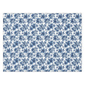 青エレガント花柄ヴィンテージ牡丹 テーブルクロス (正面(横))