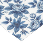 青エレガント花柄ヴィンテージ牡丹 テーブルクロス (アングル)