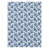 青エレガント花柄ヴィンテージ牡丹 テーブルクロス (正面)