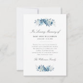 青エレガント花葬儀サンキューカード サンキューカード (正面)