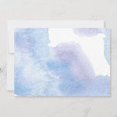 青エレガント花赤ちゃんシャワーカスタマイズ 招待状 (裏面)