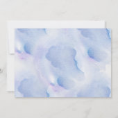 青エレガント花赤ちゃんシャワーカスタマイズ 招待状 (裏面)