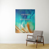 青エレガント芸術的の写真結婚ブース背景 タペストリー (インサイチュ)