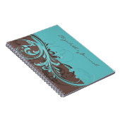 青エレガント茶色のジャパーソナライズされたーナノートブック ノートブック (右側)