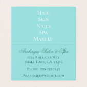 青エレガント華美白の折り畳み名刺 名刺 (内部フラット)