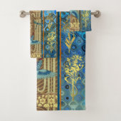 青エレガント華美、金ゴールド、チューペータオル バスタオルセット (インサイチュ)