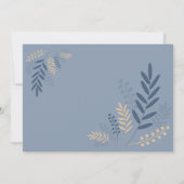 青エレガント葉大理石イスラム結婚教徒 招待状 (裏面)