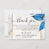 青エレガント葉葬儀食品サンキューカード サンキューカード (正面)