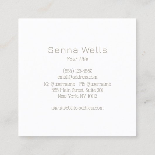 青エレガント蓮花曼荼羅 スクエア名刺 (裏面)