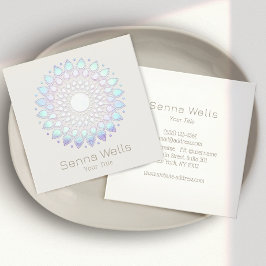 青エレガント蓮花曼荼羅 スクエア名刺
