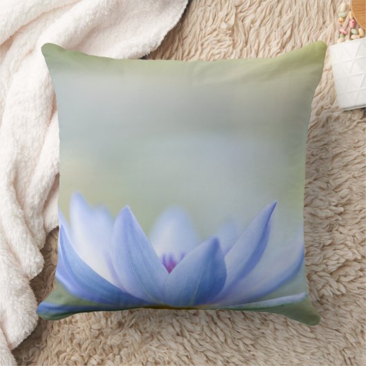 青エレガント蓮 クッション (ブランケット)