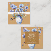 青エレガント蘭 スクエア名刺 (正面/裏面)