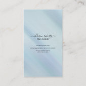 青エレガント虹色ホログラフジュエリー気に 名刺 (裏面)