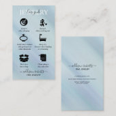 青エレガント虹色ホログラフジュエリー気に 名刺 (正面/裏面)