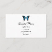 青エレガント蝶ネイルサロン美しいサロン 名刺 (裏面)