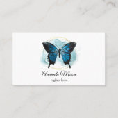 青エレガント蝶ライフコーチセラピスト 名刺 (正面)