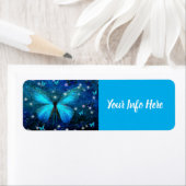 青エレガント蝶ラベル ラベル (インサイチュ)