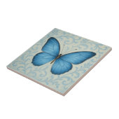 青エレガント蝶ヴィンテージ陶磁器タイル タイル (側面)