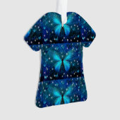 青エレガント蝶 オーナメント (正面)