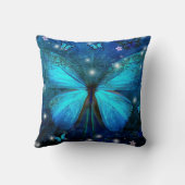 青エレガント蝶 クッション (裏面)