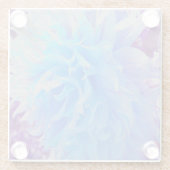 青エレガント装飾花 ガラスコースター (裏面)