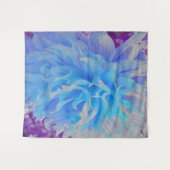 青エレガント装飾花 タペストリー (正面(横))