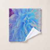 青エレガント装飾花 バスタオルセット (ウォッシュタオル)