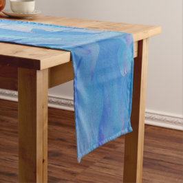 青エレガント装飾花 ミディアムテーブルランナー