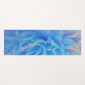 青エレガント装飾花 ヨガマット (正面(横))