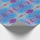 青エレガント装飾花 ラッピングペーパー (角)